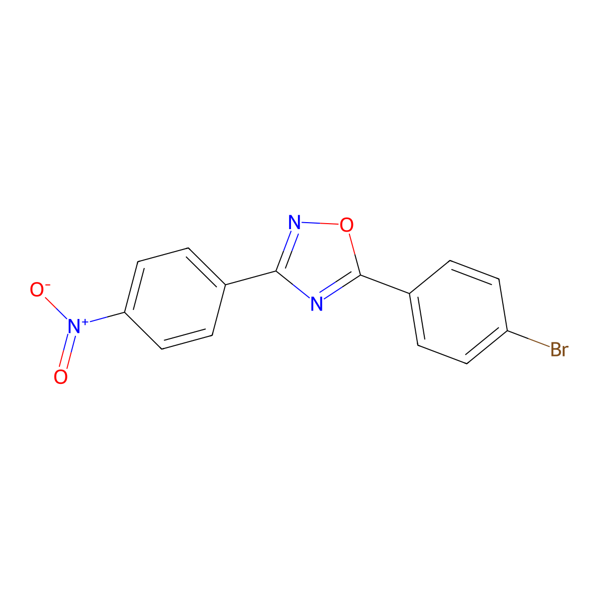 5-(4-Bromophenyl)-3-(4-nitrophenyl)-1,2,4-oxadiazole molecular structure, CAS 307332-74-7
