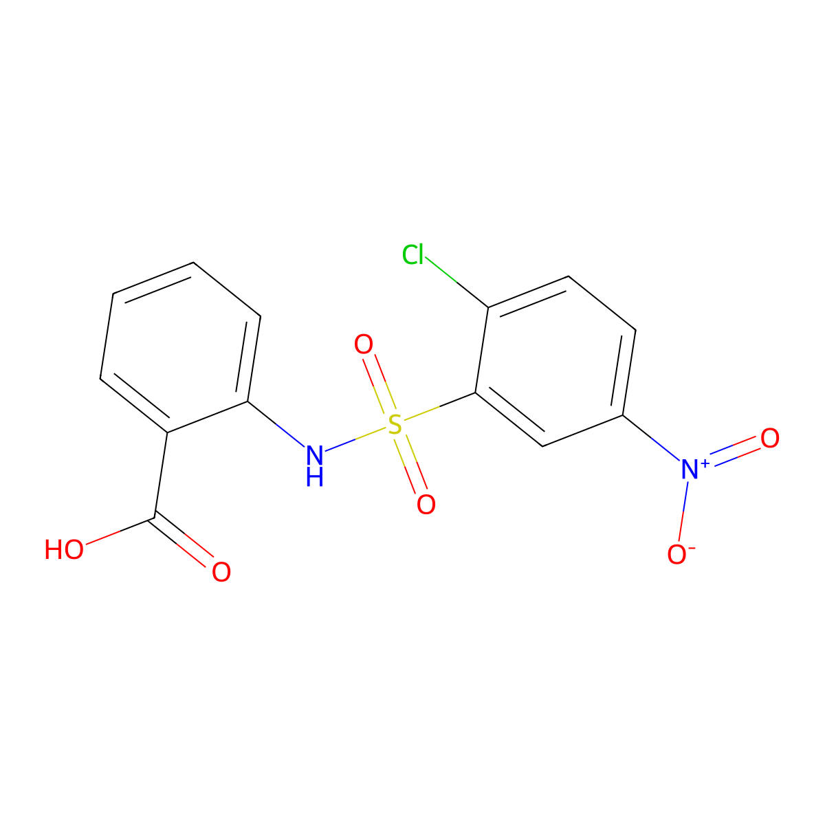 2-(2-Chloro-5-nitrobenzenesulfonamido)benzoic acid molecular structure, CAS 307336-09-0