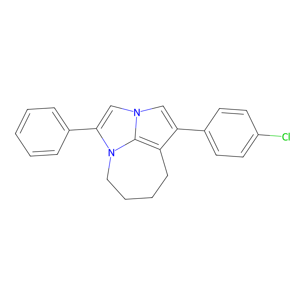 1-(4-Chlorophenyl)-4-phenyl-5,6,7,8-tetrahydro-2a,4a-diazacyclopenta[cd]azulene molecular structure, CAS 307336-66-9