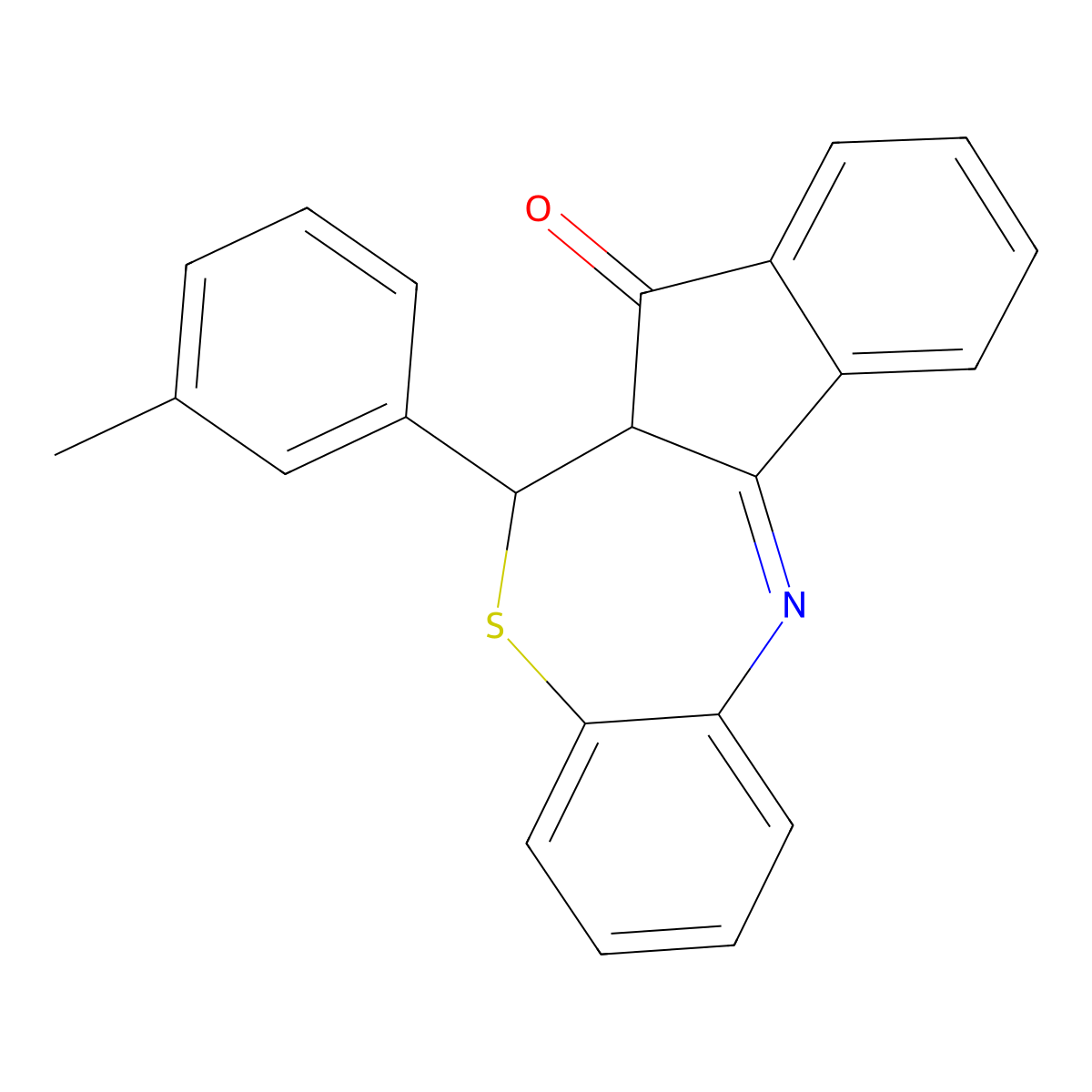 10-(3-Methylphenyl)-9-thia-2-azatetracyclo[9.7.0.0^{3,8}.0^{13,18}]octadeca-1,3(8),4,6,13(18),14,16-heptaen-12-one molecular structure, CAS 307337-62-8