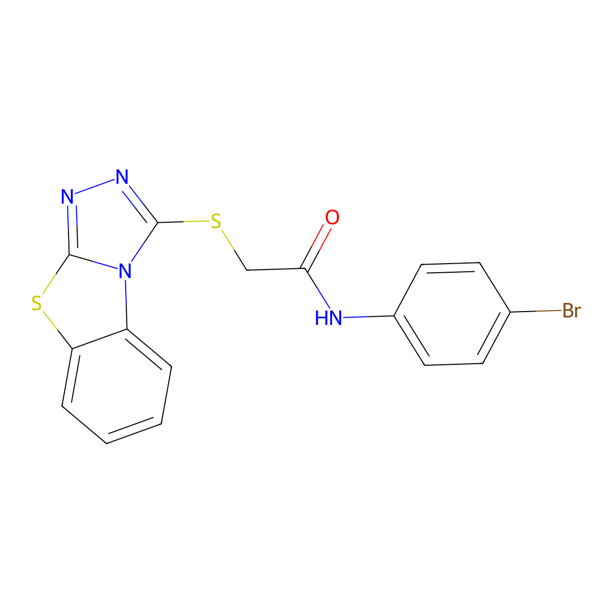 N-(4-bromophenyl)-2-{7-thia-2,4,5-triazatricyclo[6.4.0.0^{2,6}]dodeca-1(8),3,5,9,11-pentaen-3-ylsulfanyl}acetamide molecular structure, CAS 307337-93-5