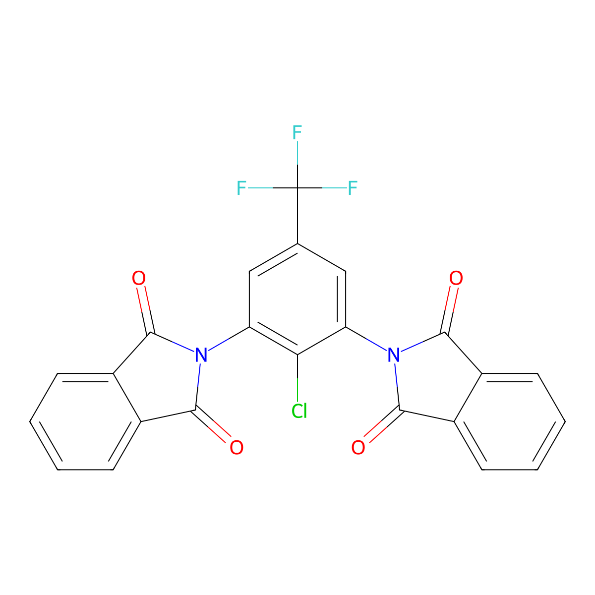 2-[2-Chloro-3-(1,3-dioxoisoindol-2-yl)-5-(trifluoromethyl)phenyl]isoindole-1,3-dione molecular structure, CAS 307338-58-5