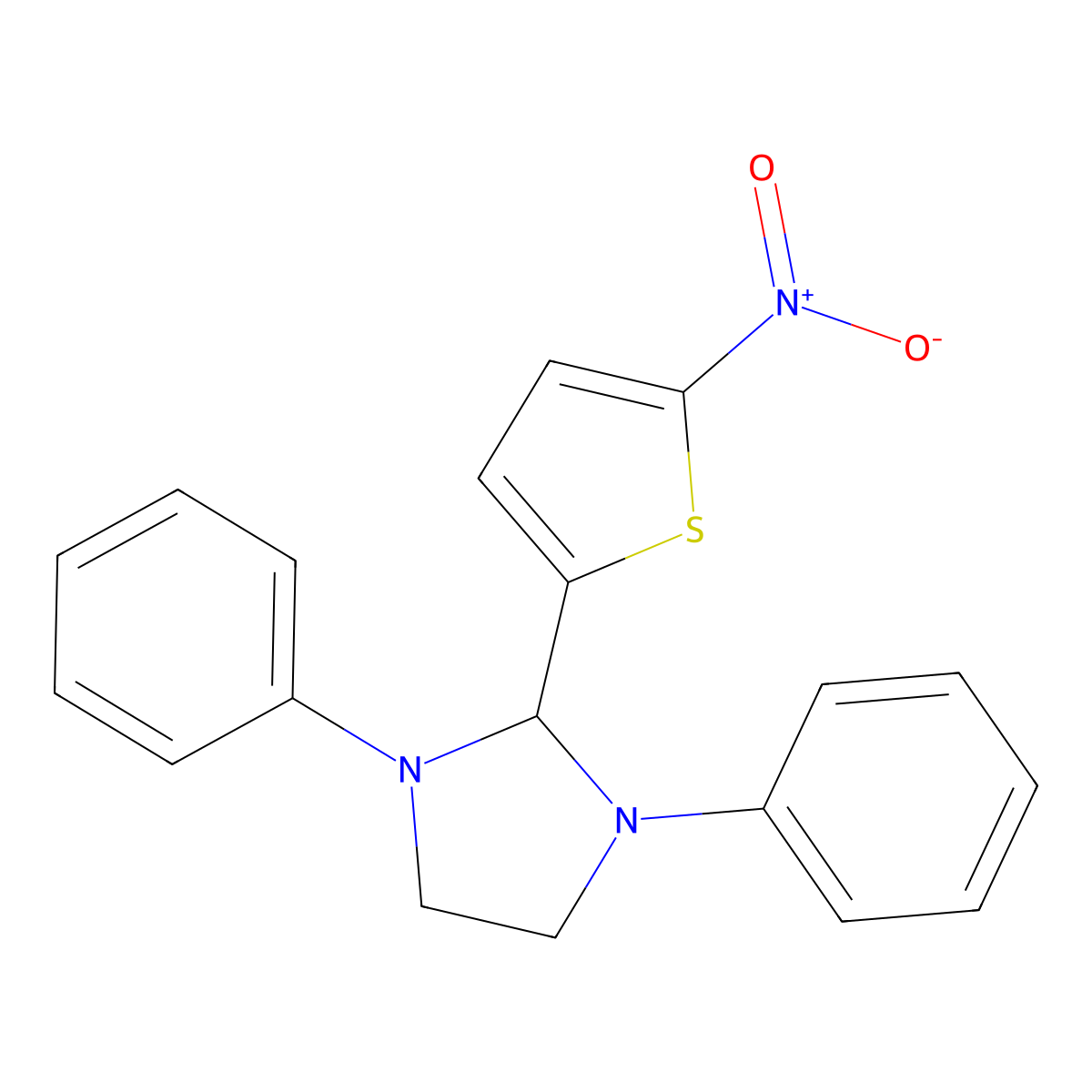 2-(5-Nitro-2-thienyl)-1,3-diphenylimidazolidine molecular structure, CAS 307338-84-7