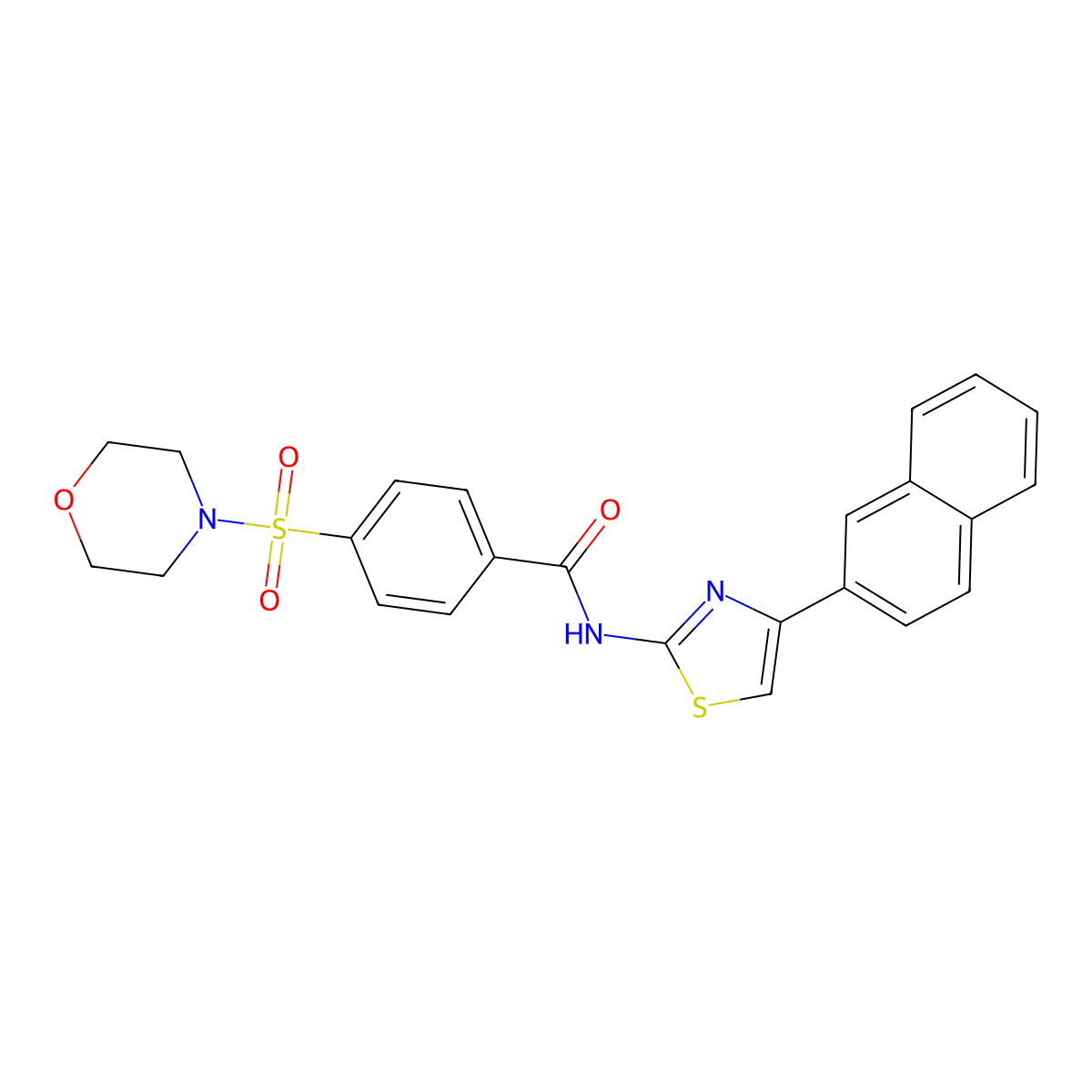 4-(morpholinosulfonyl)-N-(4-(naphthalen-2-yl)thiazol-2-yl)benzamide molecular structure, CAS 307338-89-2