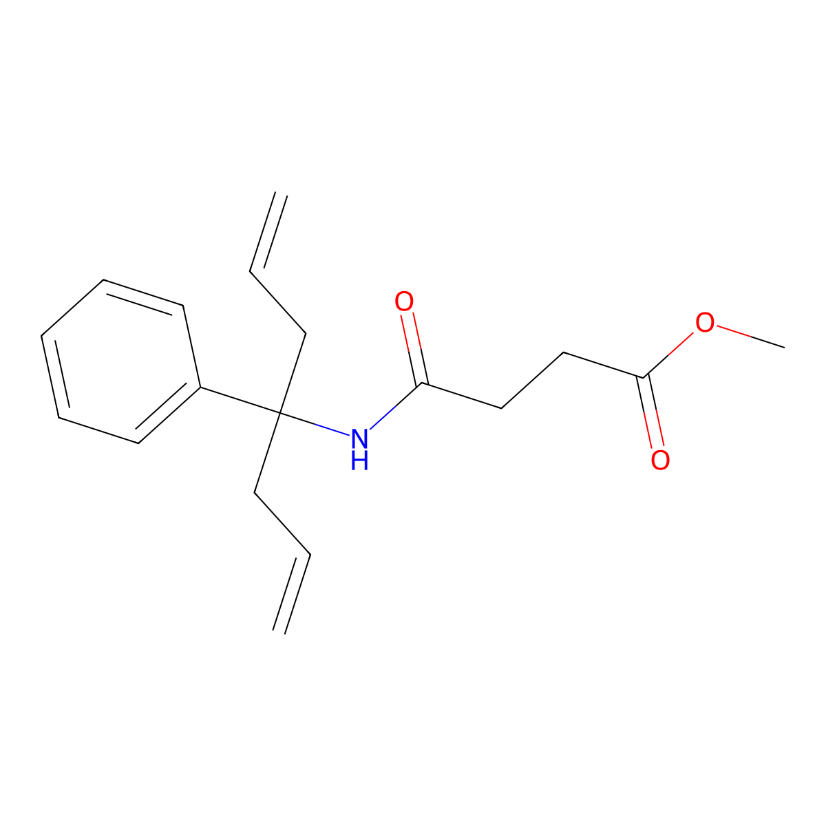 Methyl 4-oxo-4-(4-phenylhepta-1,6-dien-4-ylamino)butanoate molecular structure, CAS 307338-98-3
