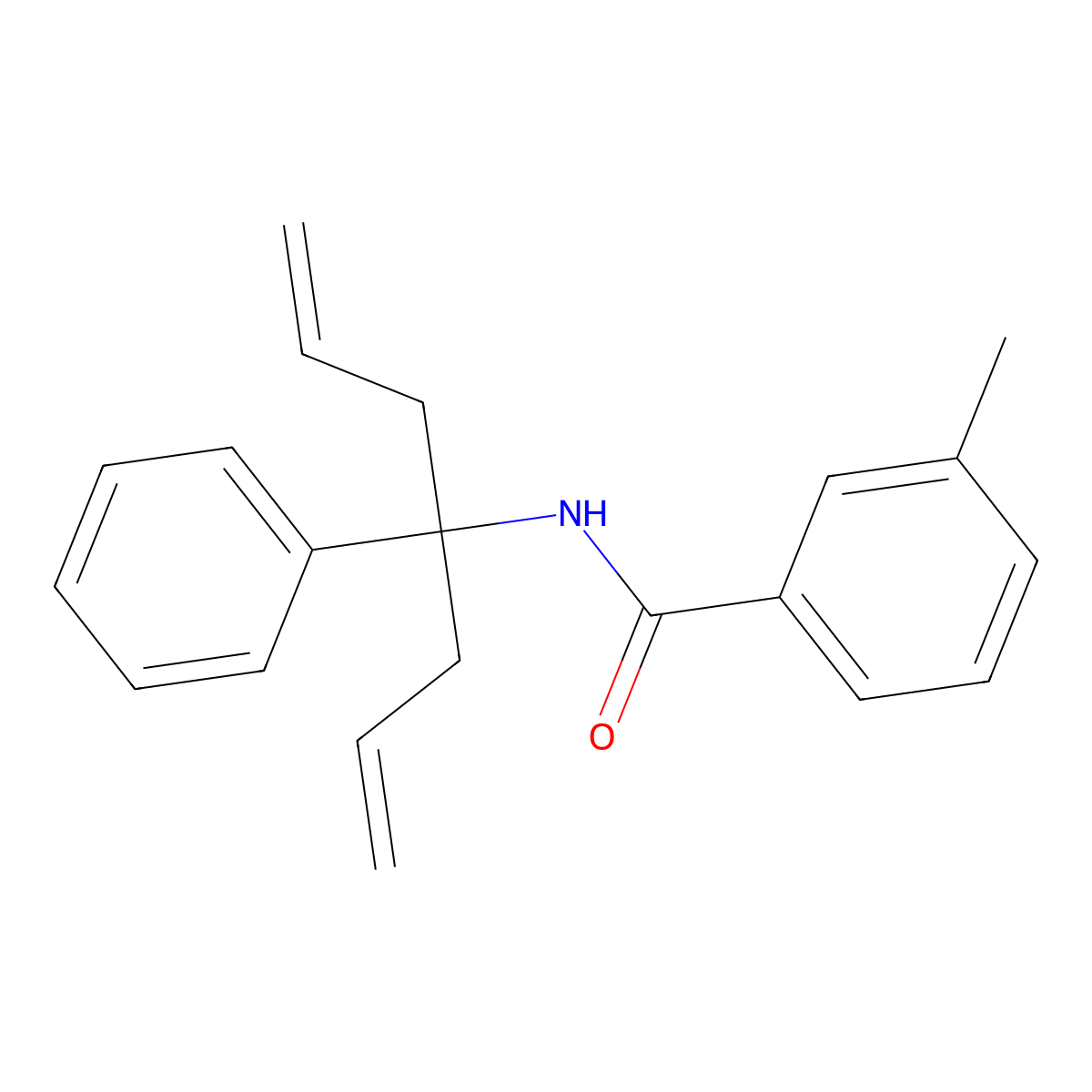 3-methyl-N-(4-phenylhepta-1,6-dien-4-yl)benzamide molecular structure, CAS 307339-18-0