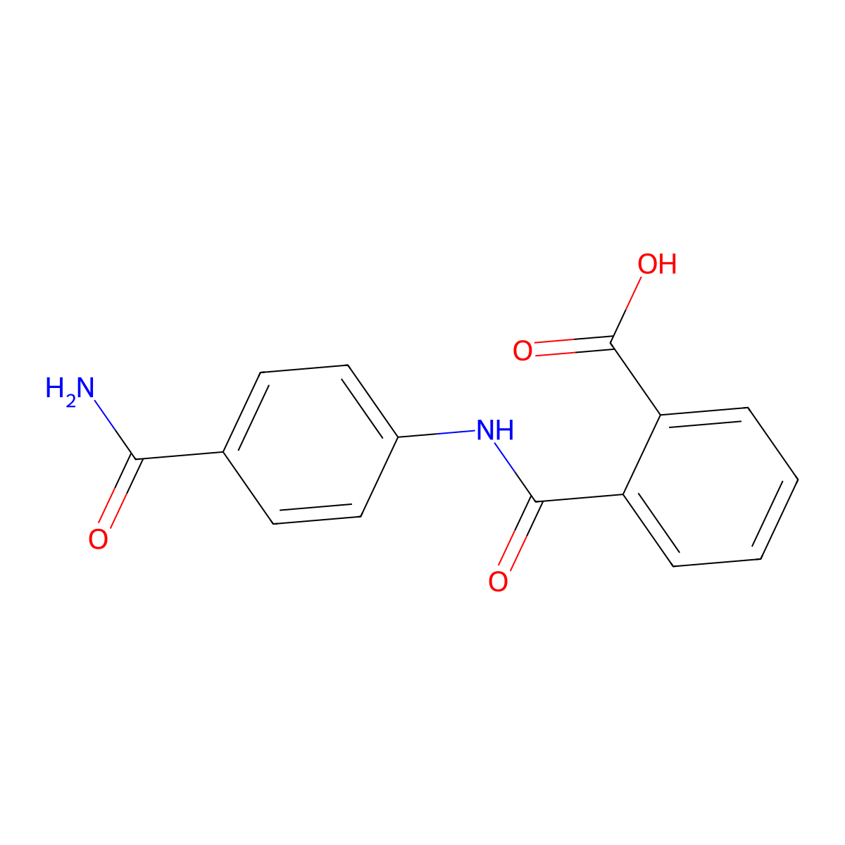 2-((4-(Aminocarbonyl)anilino)carbonyl)benzoic acid molecular structure, CAS 307339-36-2