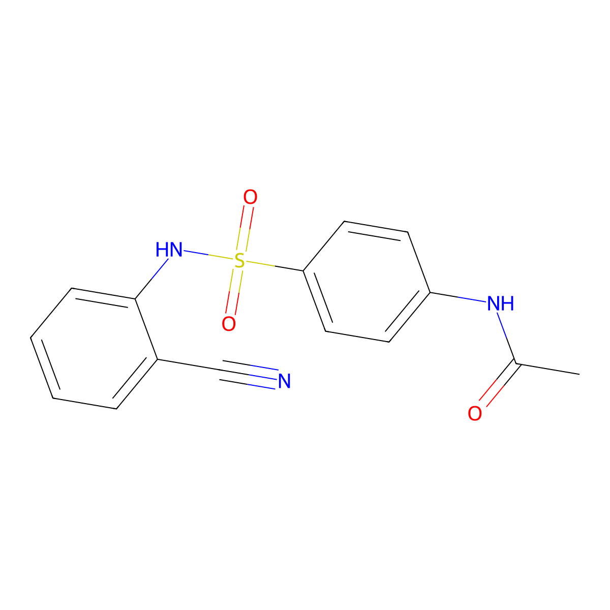 N-{4-[(2-cyanophenyl)sulfamoyl]phenyl}acetamide molecular structure, CAS 307339-42-0