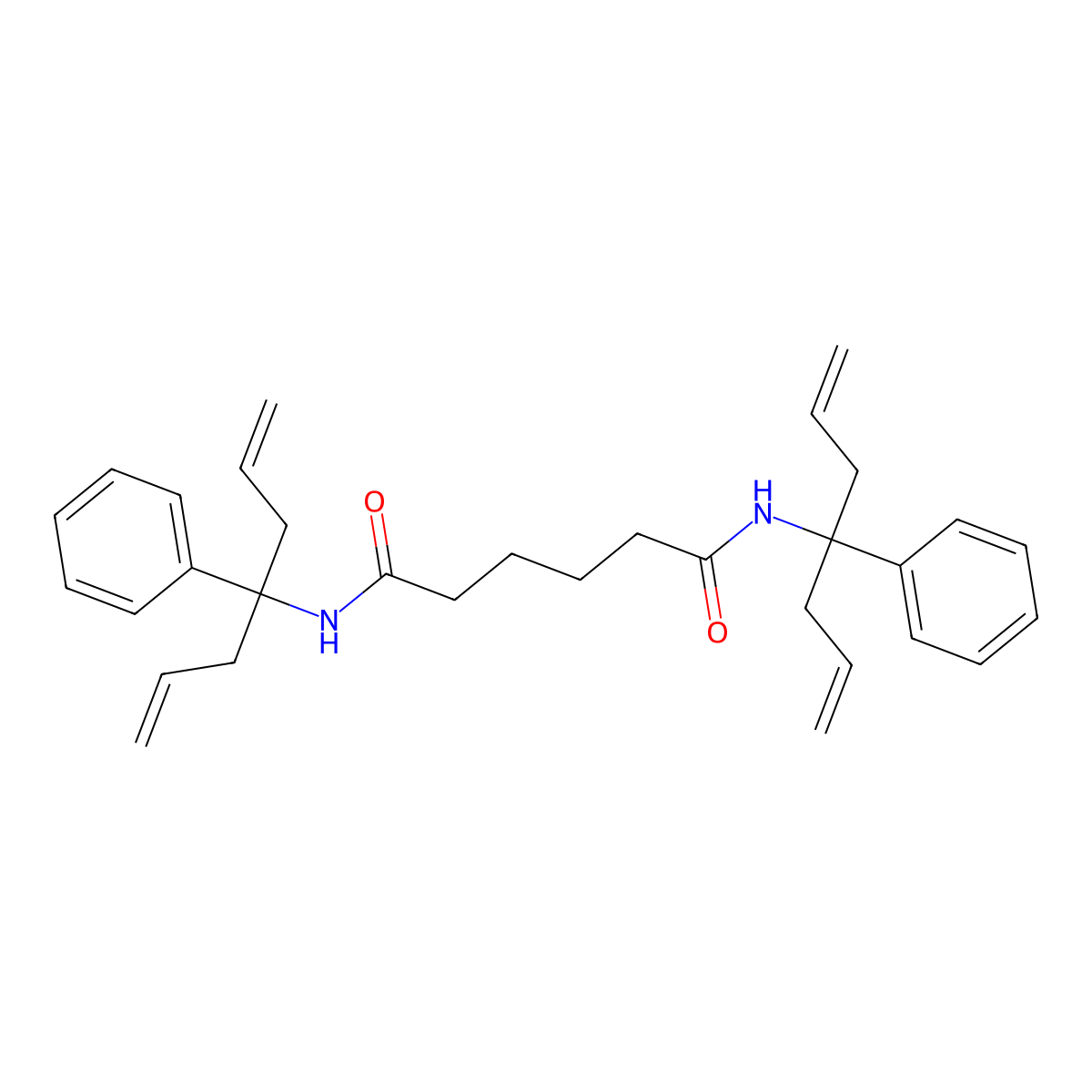 N,N'-bis(4-phenylhepta-1,6-dien-4-yl)hexanediamide molecular structure, CAS 307339-65-7