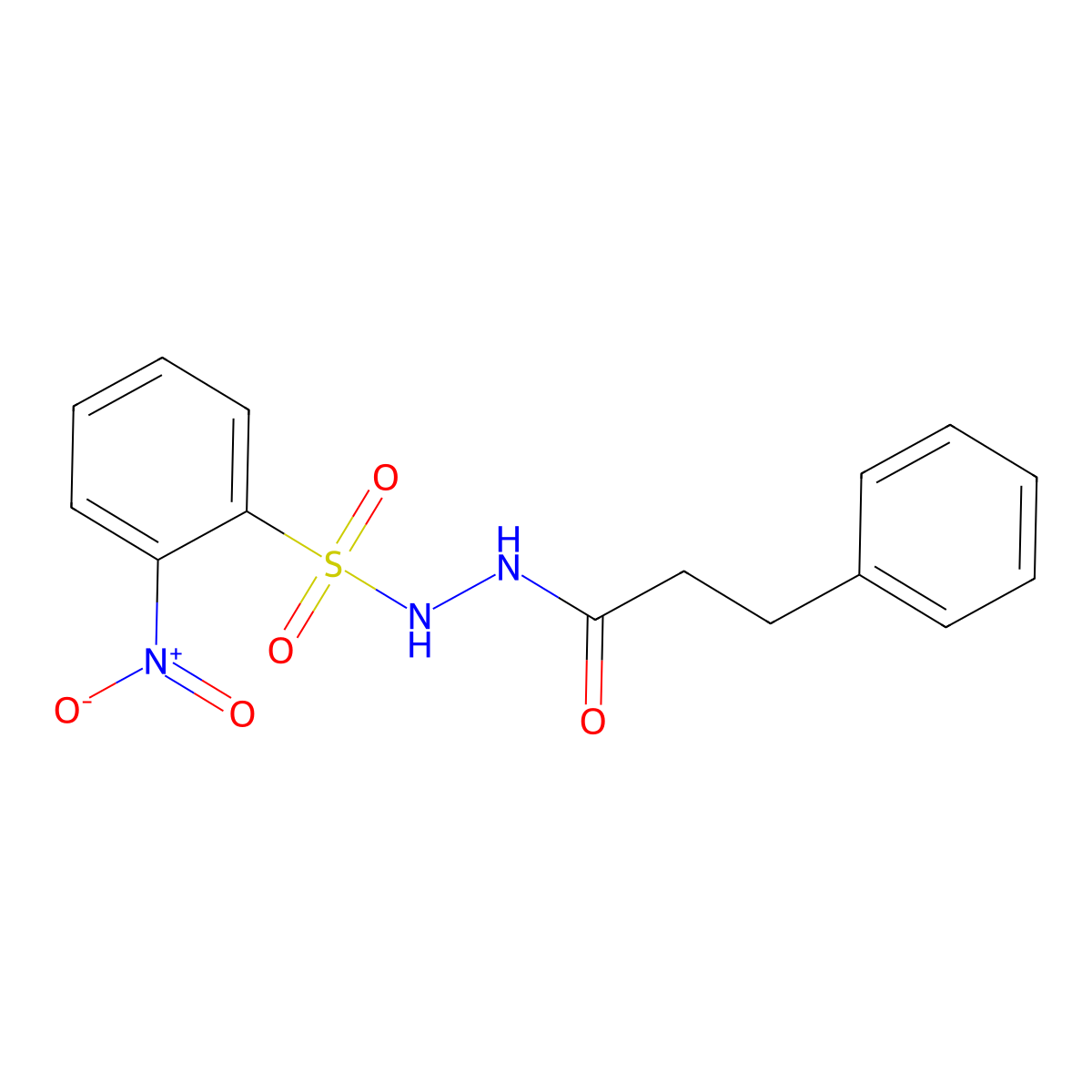 2-nitro-N'-(3-phenylpropanoyl)benzenesulfonohydrazide molecular structure, CAS 307339-69-1