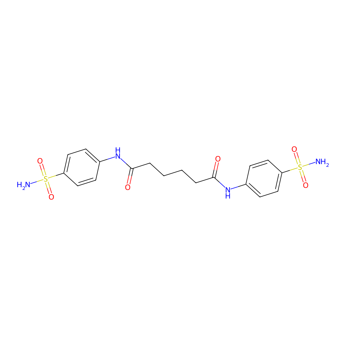 N,N'-bis(4-sulfamoylphenyl)hexanediamide molecular structure, CAS 307339-71-5