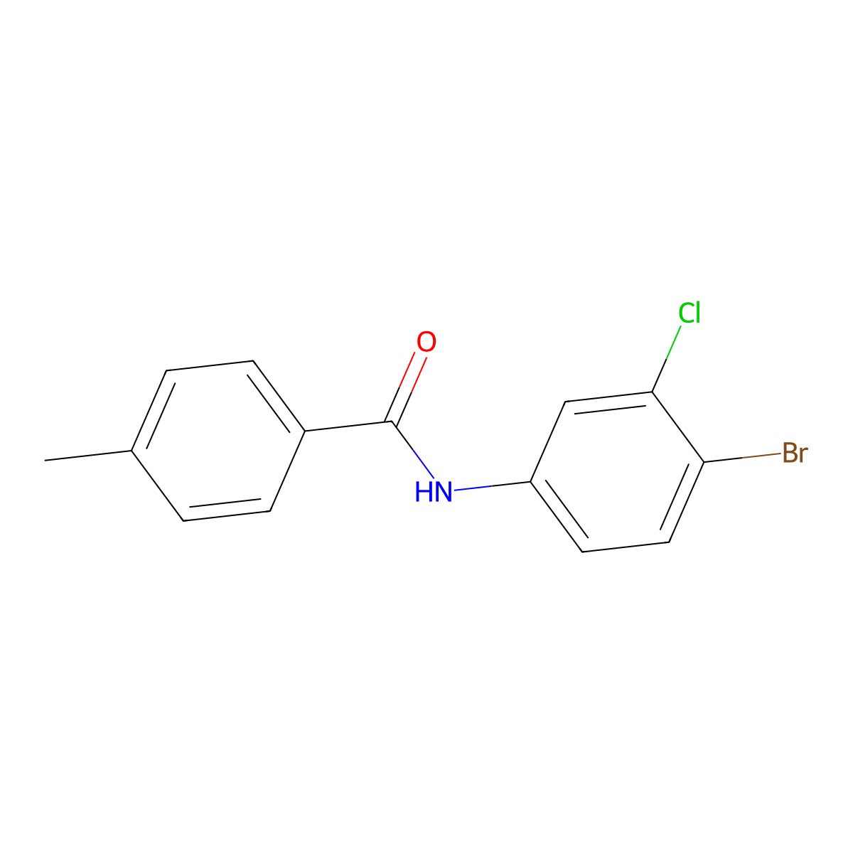 N-(4-bromo-3-chlorophenyl)-4-methylbenzamide molecular structure, CAS 307339-79-3