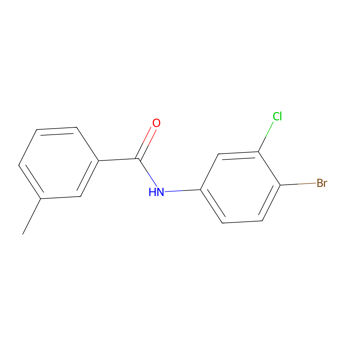 N-(4-bromo-3-chlorophenyl)-3-methylbenzamide molecular structure, CAS 307339-93-1