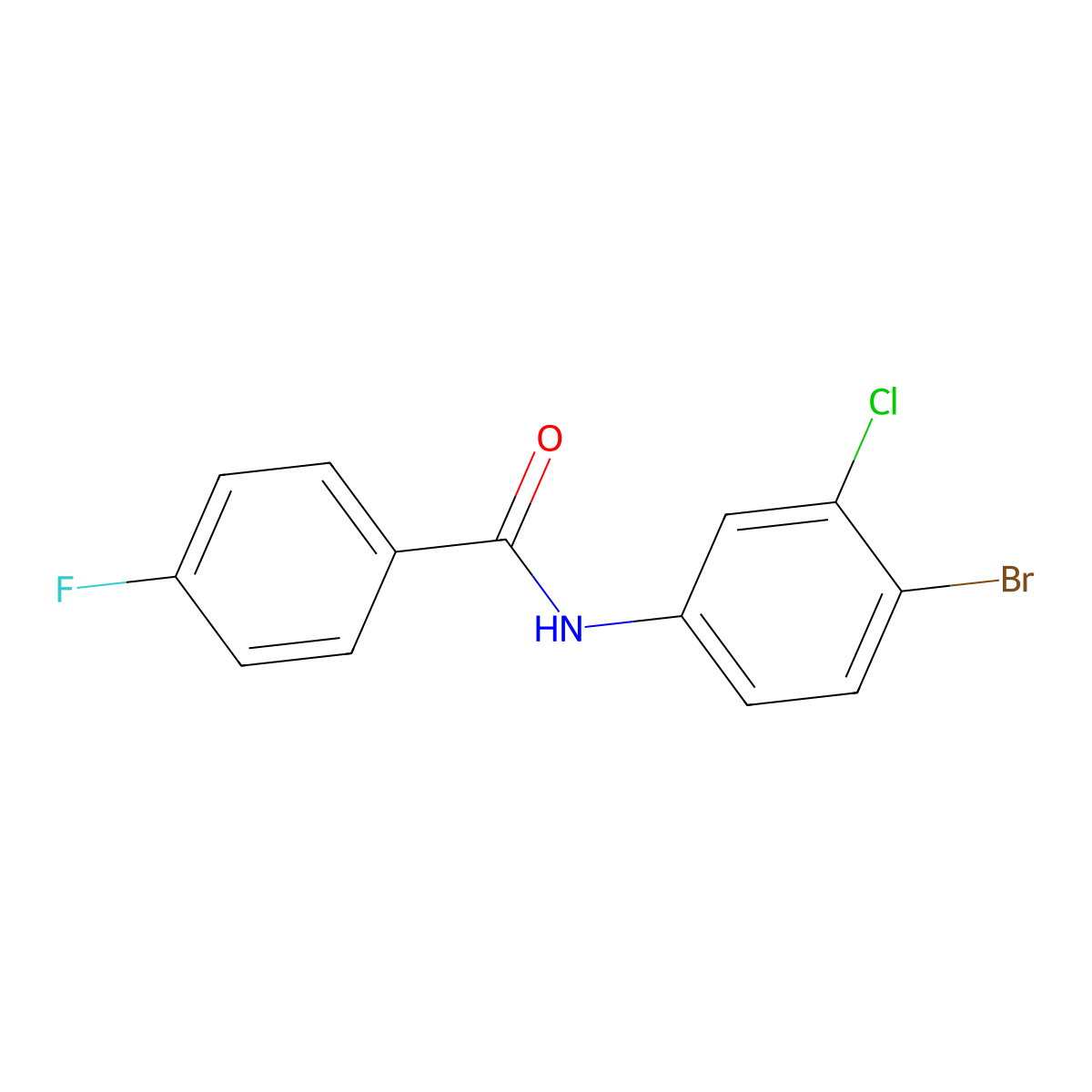N-(4-bromo-3-chlorophenyl)-4-fluorobenzamide molecular structure, CAS 307339-94-2