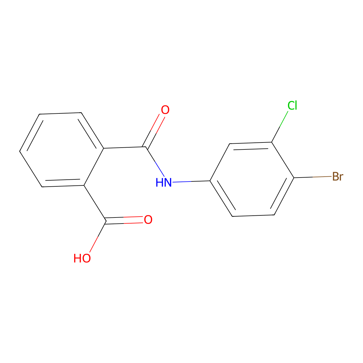 2-[(4-Bromo-3-chloroanilino)carbonyl]benzoic acid molecular structure, CAS 307340-10-9
