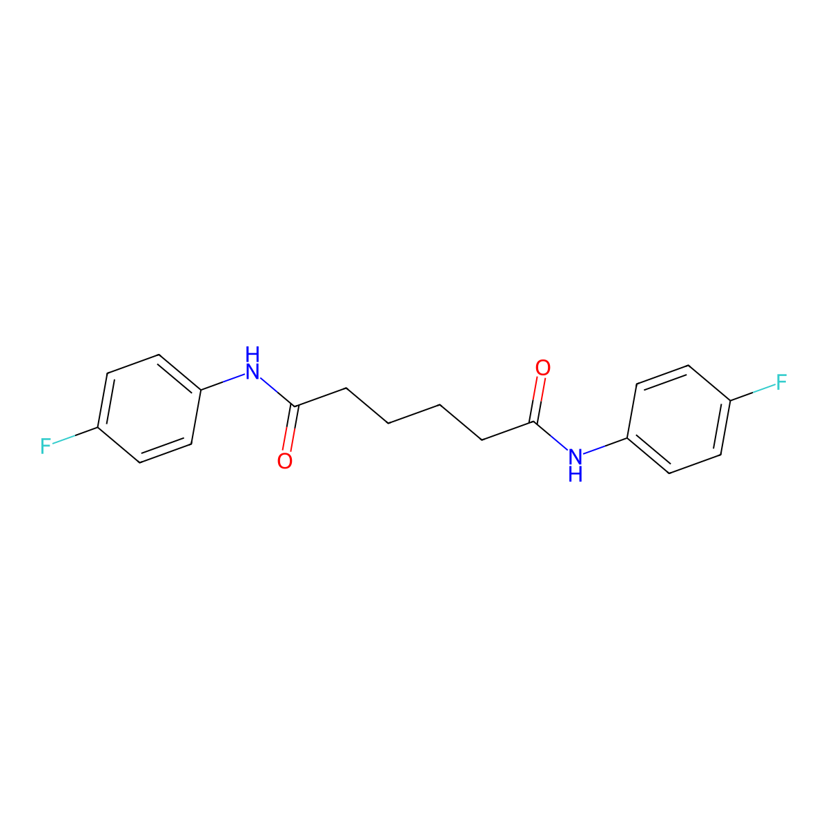 N(1),N(6)-Bis(4-fluorophenyl)hexanediamide molecular structure, CAS 307340-12-1