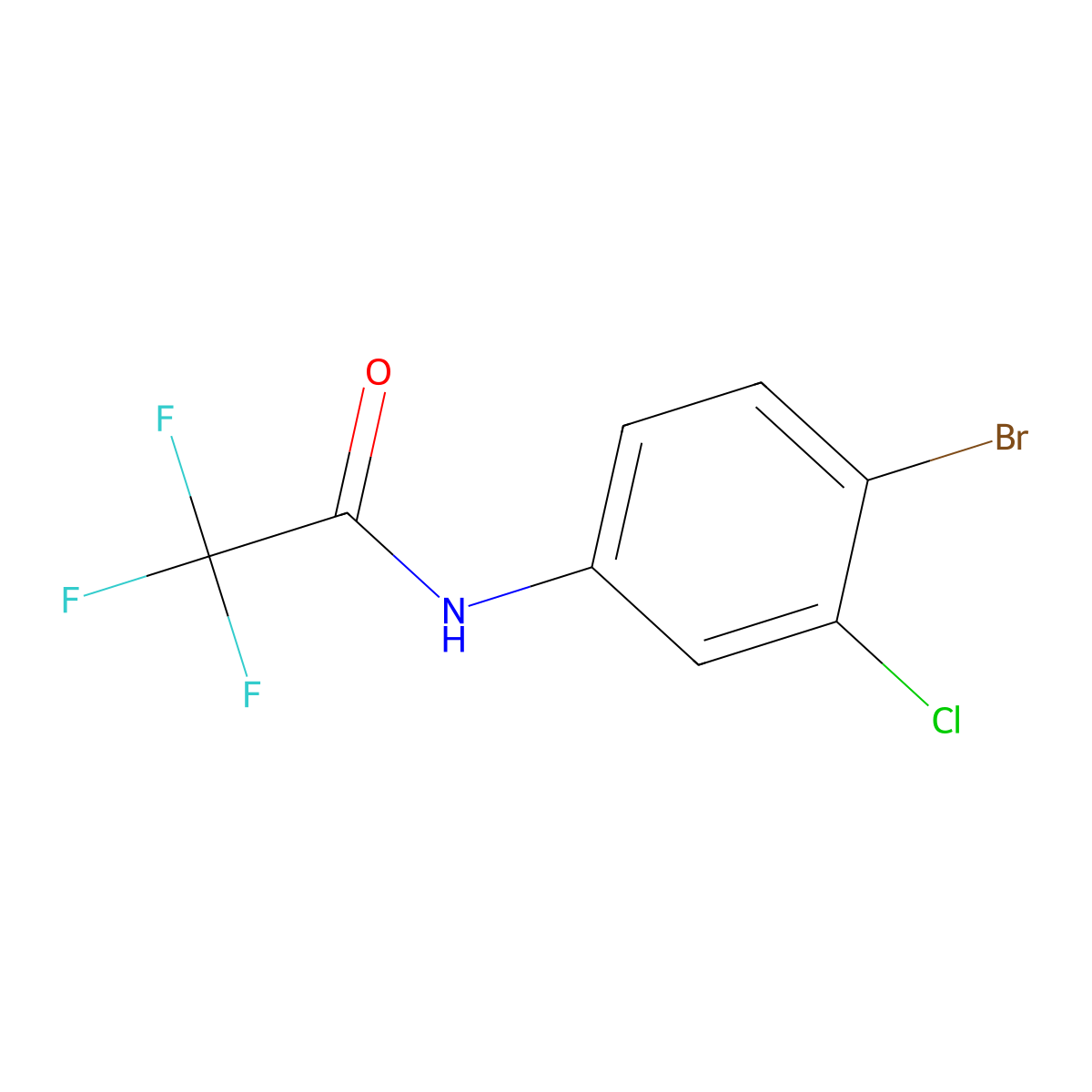 N-(4-bromo-3-chlorophenyl)-2,2,2-trifluoroacetamide molecular structure, CAS 307340-25-6