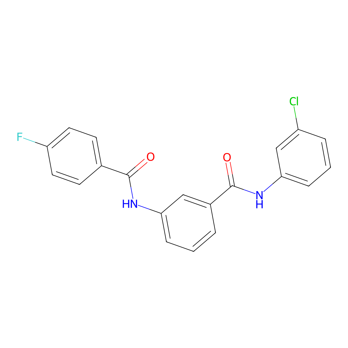 N-(3-chlorophenyl)-3-[(4-fluorobenzoyl)amino]benzamide molecular structure, CAS 307340-31-4
