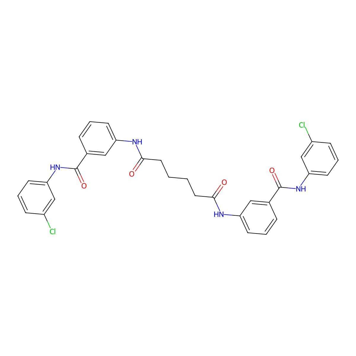 N~1~,N~6~-bis{3-[(3-chloroanilino)carbonyl]phenyl}hexanediamide molecular structure, CAS 307340-40-5