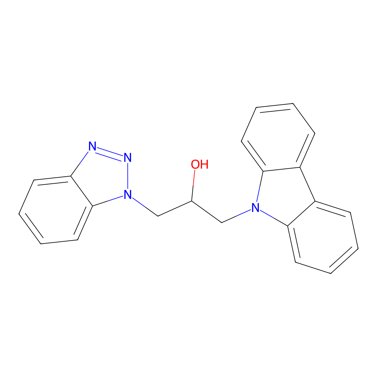 1-(1H-benzo[d][1,2,3]triazol-1-yl)-3-(9H-carbazol-9-yl)propan-2-ol molecular structure, CAS 307340-41-6