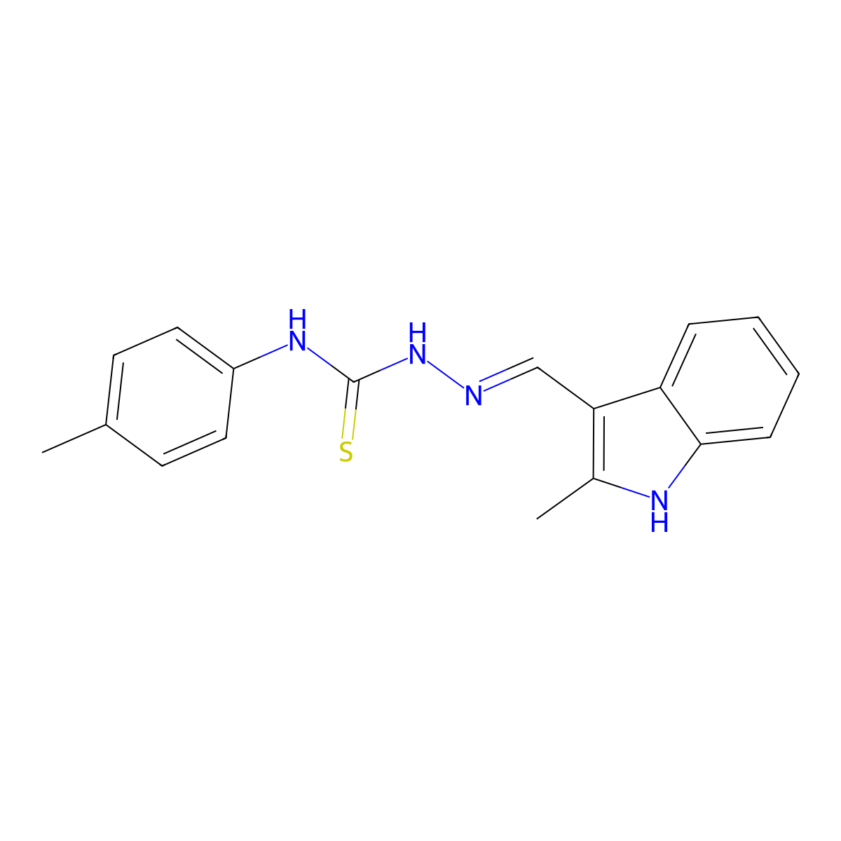 2-[(2-Methyl-1H-indol-3-yl)methylene]-N-(4-methylphenyl)hydrazinecarbothioamide molecular structure, CAS 307340-56-3