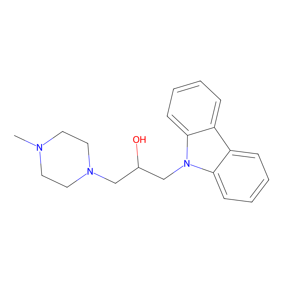 1-Carbazol-9-yl-3-(4-methyl-piperazin-1-yl)-propan-2-ol molecular structure, CAS 307340-58-5