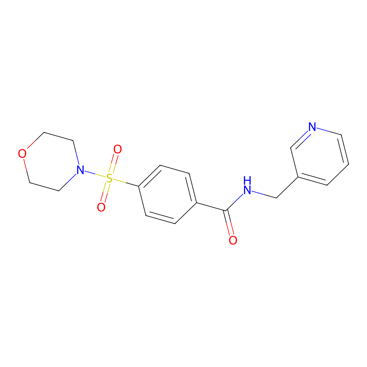 4-(morpholine-4-sulfonyl)-N-[(pyridin-3-yl)methyl]benzamide molecular structure, CAS 307340-74-5
