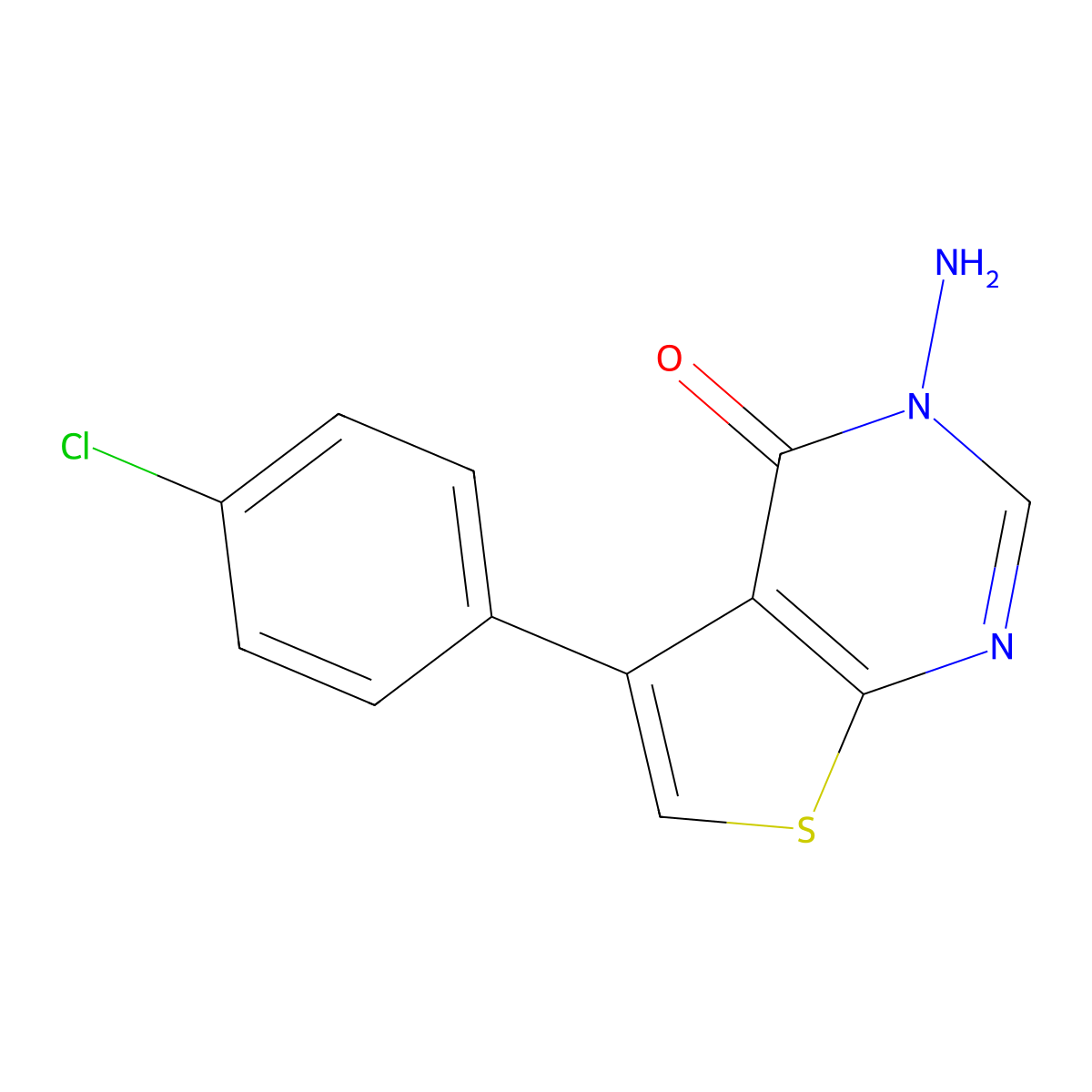 3-Amino-5-(4-chloro-phenyl)-3H-thieno[2,3-d]pyrimidin-4-one molecular structure, CAS 307340-75-6