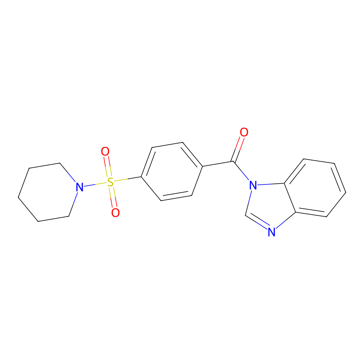 Benzimidazol-1-yl-(4-piperidin-1-ylsulfonylphenyl)methanone molecular structure, CAS 307340-78-9