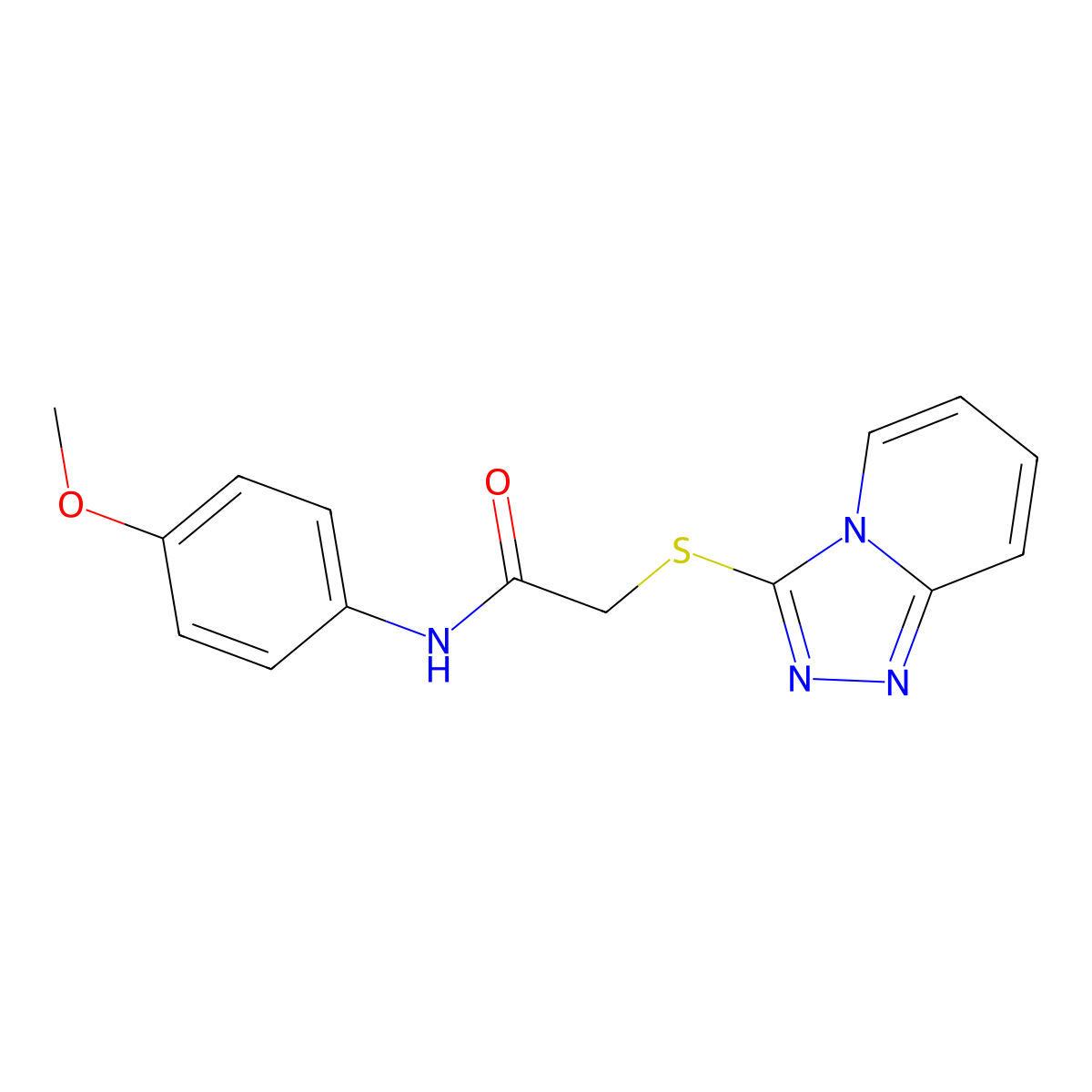2-([1,2,4]triazolo[4,3-a]pyridin-3-ylthio)-N-(4-methoxyphenyl)acetamide molecular structure, CAS 307341-00-0