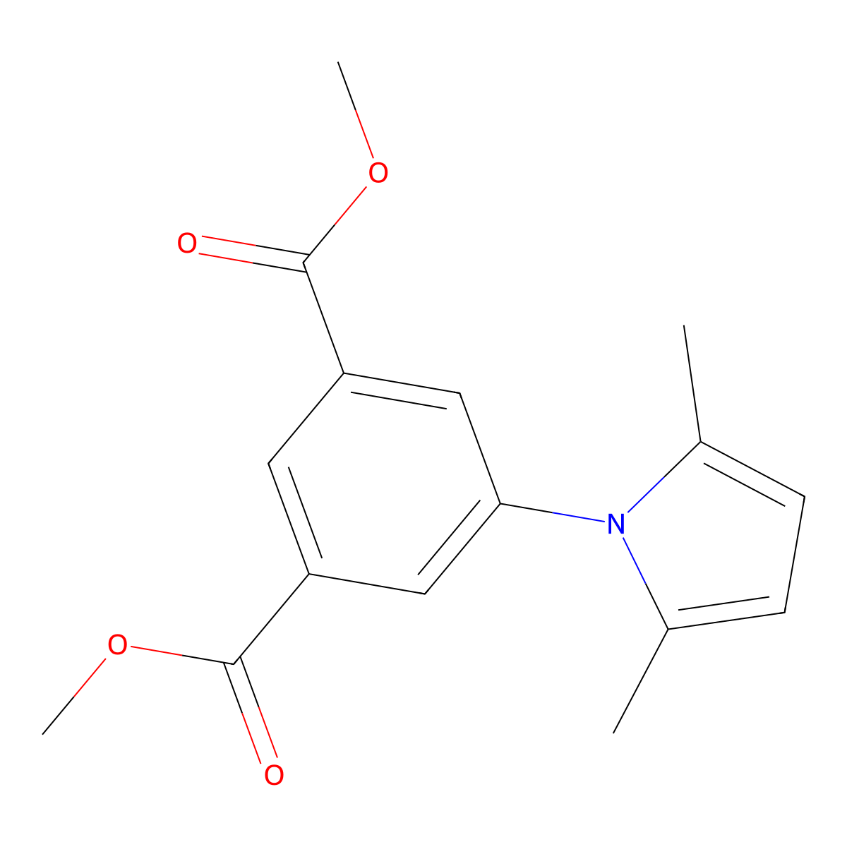 1,3-dimethyl 5-(2,5-dimethyl-1H-pyrrol-1-yl)benzene-1,3-dicarboxylate molecular structure, CAS 307341-12-4