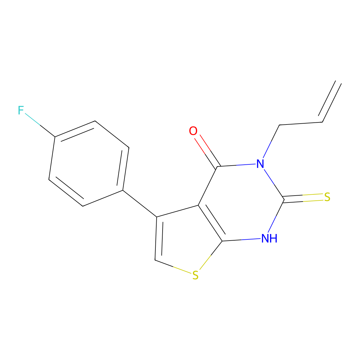 5-(4-fluorophenyl)-3-(prop-2-en-1-yl)-2-sulfanyl-3H,4H-thieno[2,3-d]pyrimidin-4-one molecular structure, CAS 307341-18-0