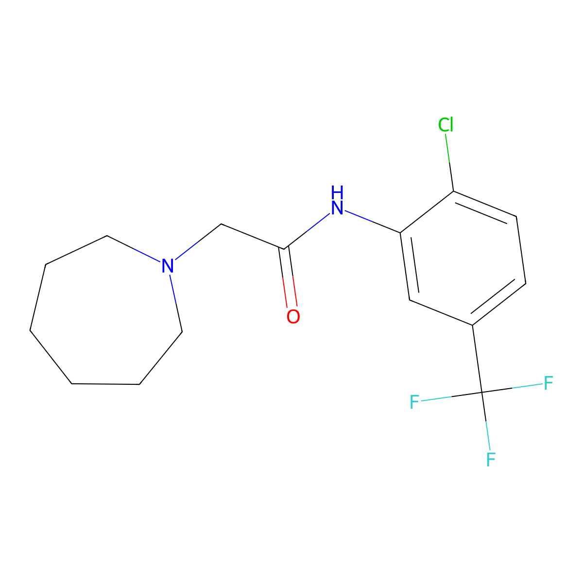 2-(azepan-1-yl)-N-[2-chloro-5-(trifluoromethyl)phenyl]acetamide molecular structure, CAS 307341-44-2