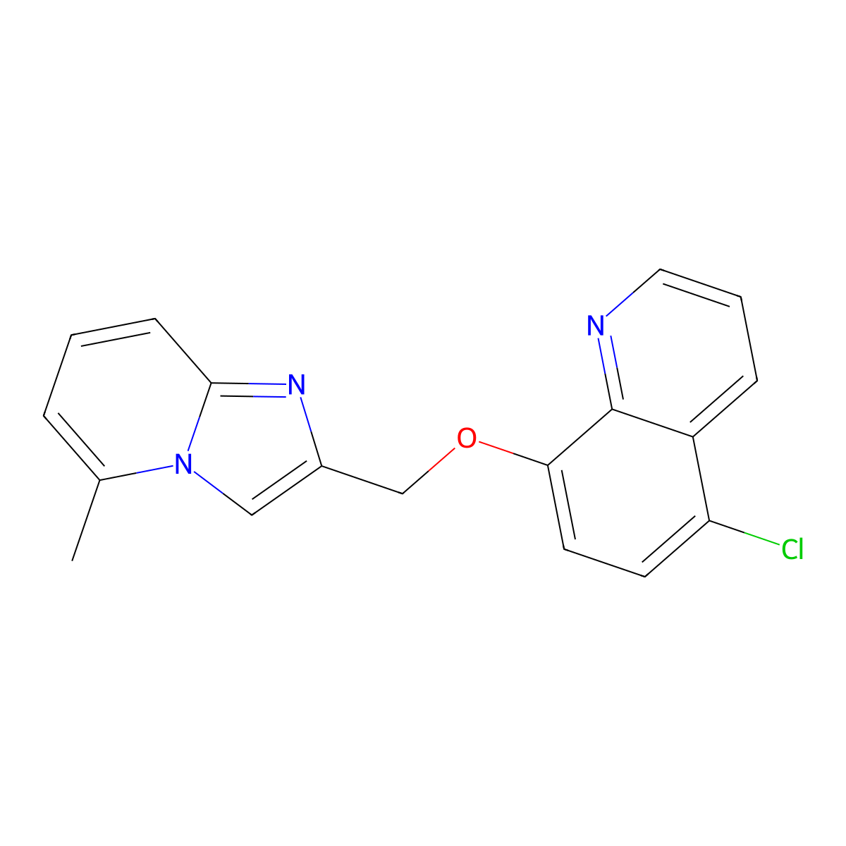 5-Chloro-8-[(5-methylimidazo[1,2-a]pyridin-2-yl)methoxy]quinoline molecular structure, CAS 307341-71-5