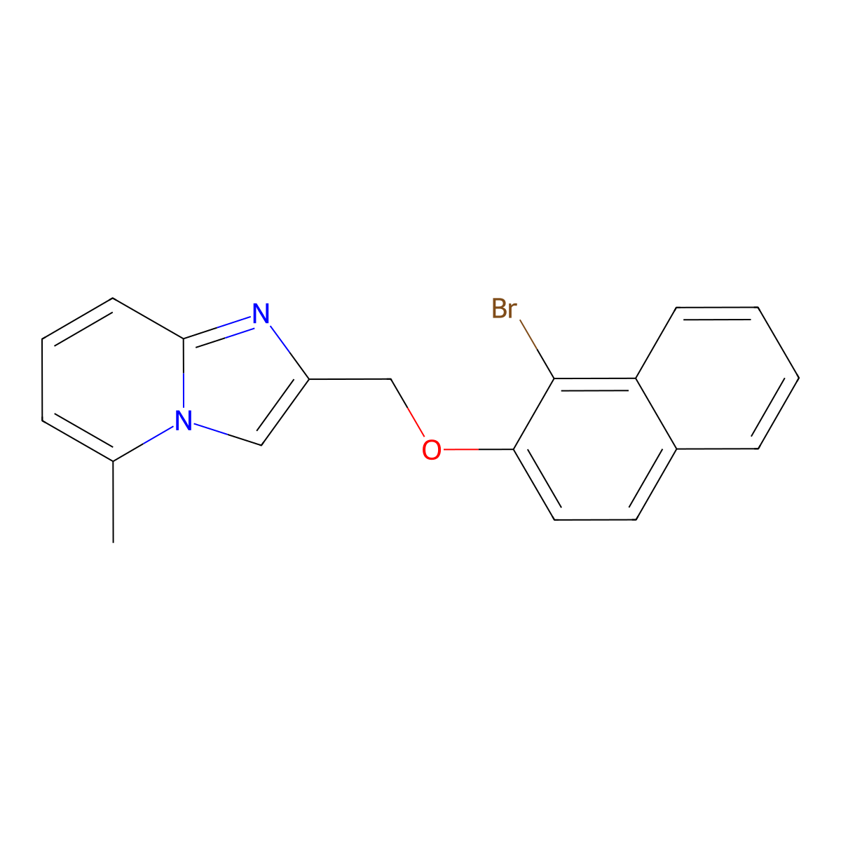 2-{[(1-Bromonaphthalen-2-yl)oxy]methyl}-5-methylimidazo[1,2-a]pyridine molecular structure, CAS 307342-00-3