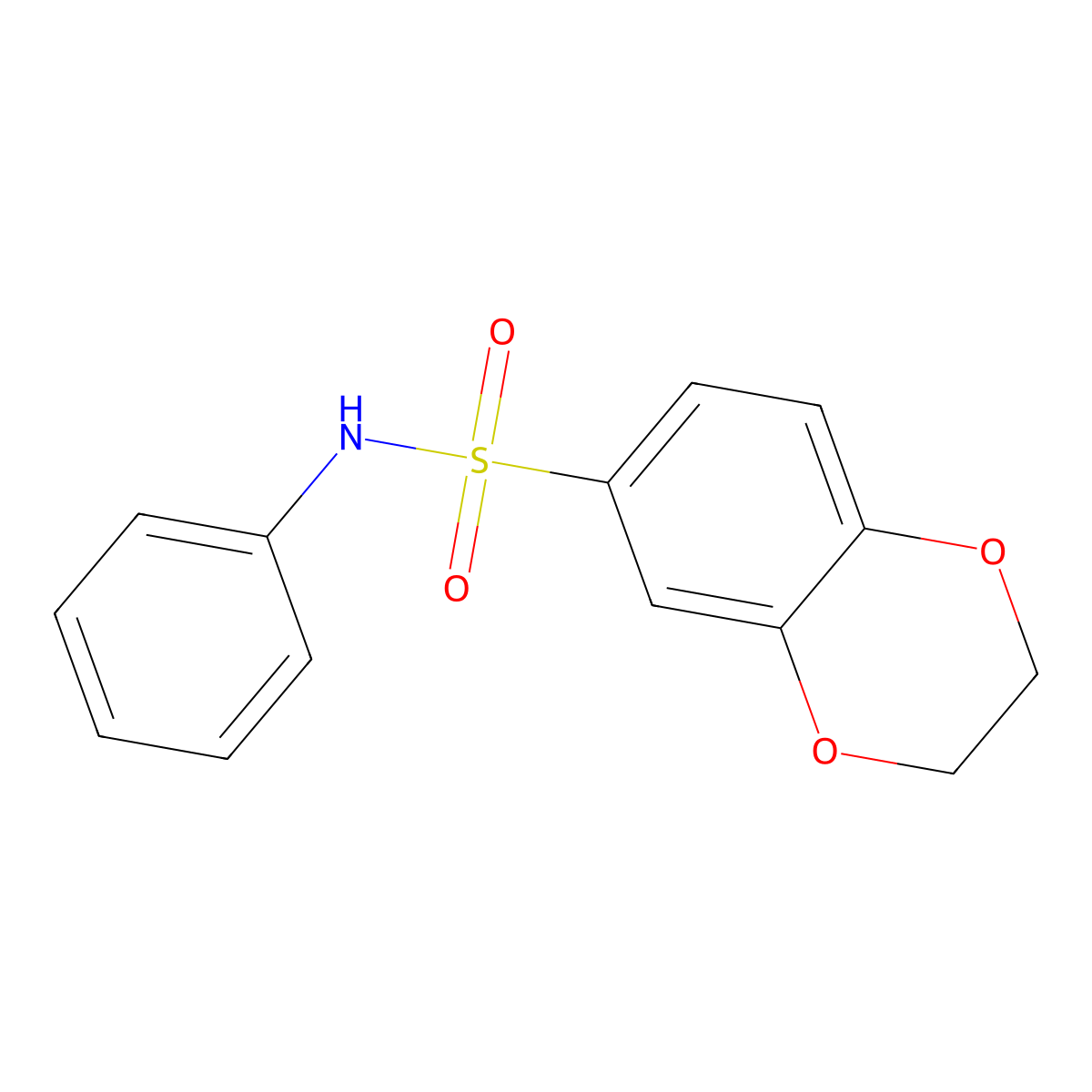 N-phenyl-2,3-dihydro-1,4-benzodioxine-6-sulfonamide molecular structure, CAS 307342-04-7