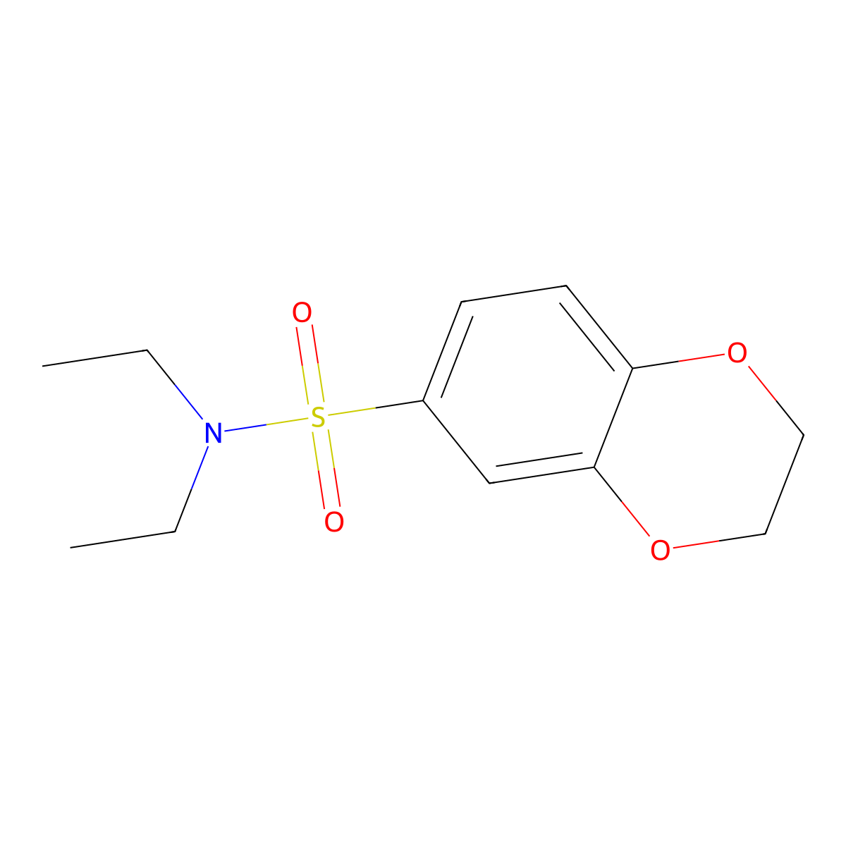 N,N-diethyl-2,3-dihydro-1,4-benzodioxine-6-sulfonamide molecular structure, CAS 307342-05-8