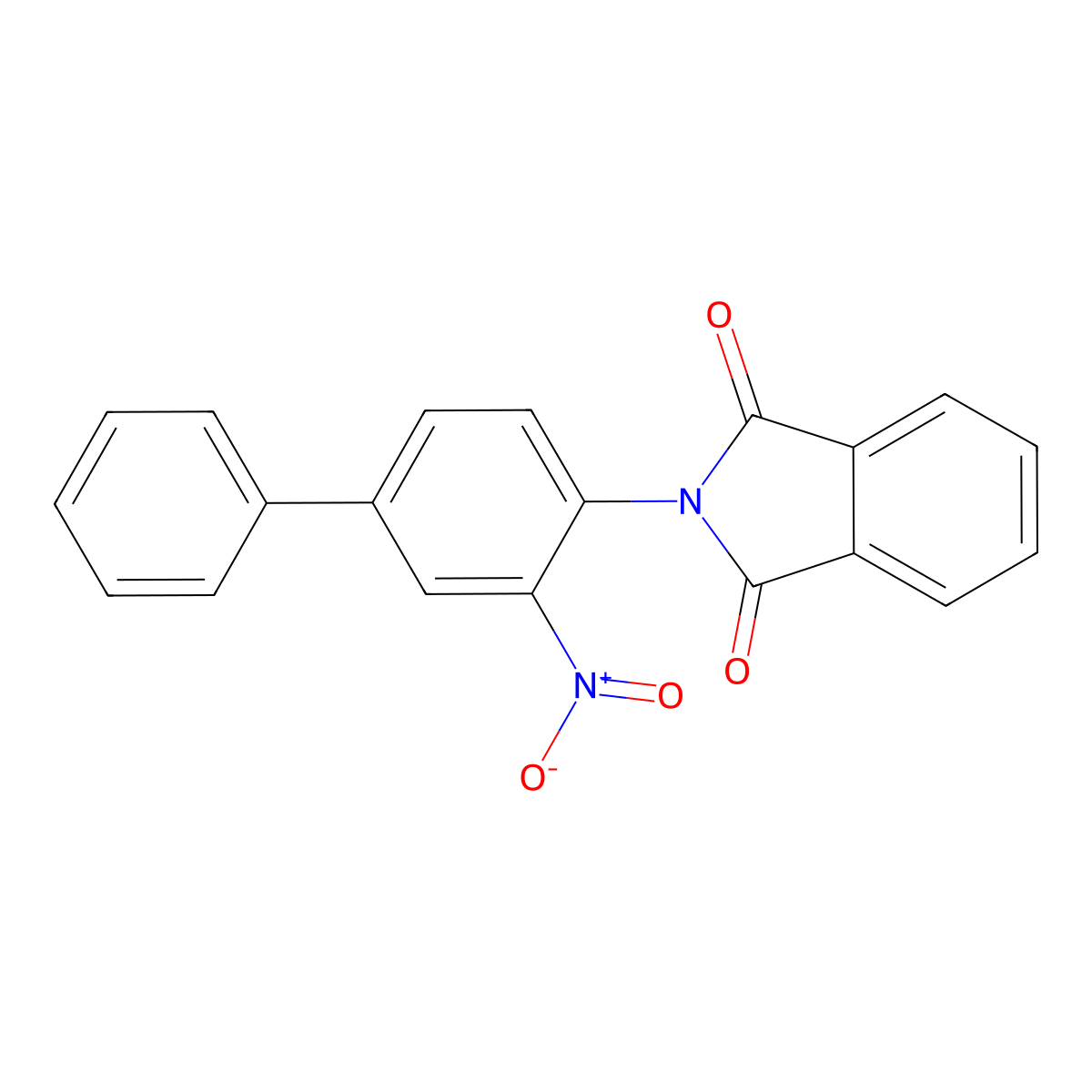 2-(3-Nitro-[1,1'-biphenyl]-4-yl)isoindoline-1,3-dione molecular structure, CAS 307342-08-1