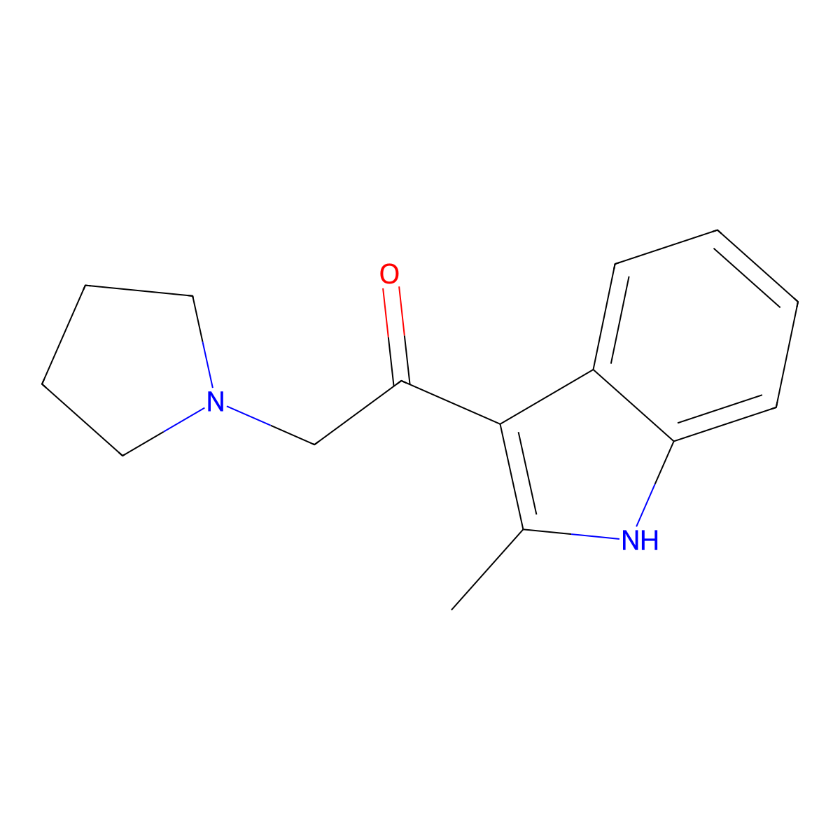 1-(2-methyl-1H-indol-3-yl)-2-pyrrolidin-1-ylethanone molecular structure, CAS 307342-24-1