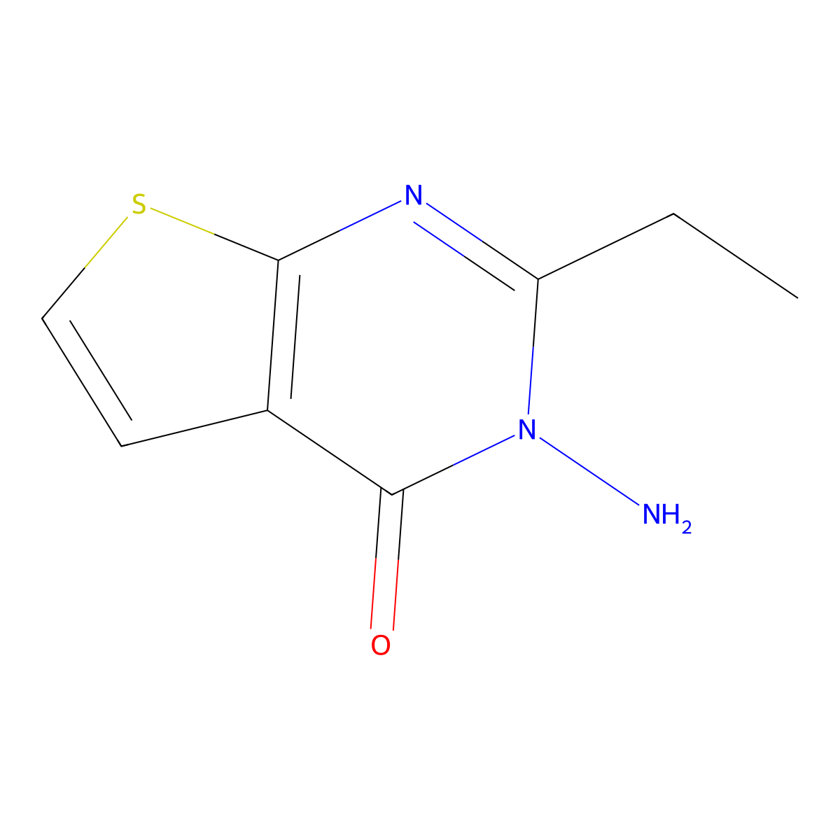 3-amino-2-ethyl-3H,4H-thieno[2,3-d]pyrimidin-4-one molecular structure, CAS 307342-26-3