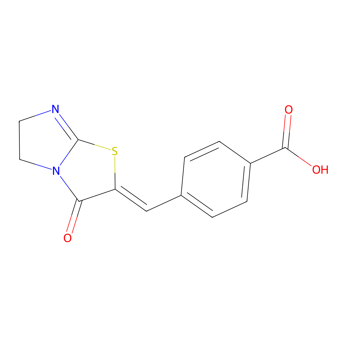 4-((3-Oxo-5,6-dihydroimidazo[2,1-b]thiazol-2(3h)-ylidene)methyl)benzoic acid molecular structure, CAS 307342-94-5
