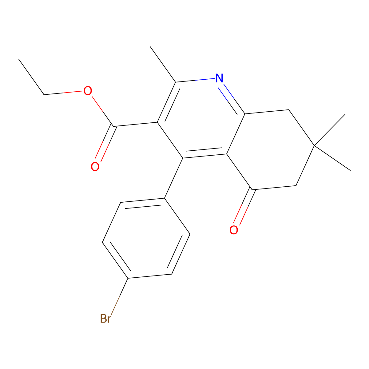Ethyl 4-(4-bromophenyl)-2,7,7-trimethyl-5-oxo-5,6,7,8-tetrahydroquinoline-3-carboxylate molecular structure, CAS 307343-34-6