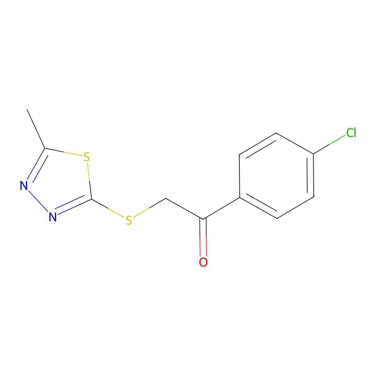 1-(4-Chlorophenyl)-2-[(5-methyl-1,3,4-thiadiazol-2-yl)sulfanyl]ethanone molecular structure, CAS 307343-39-1