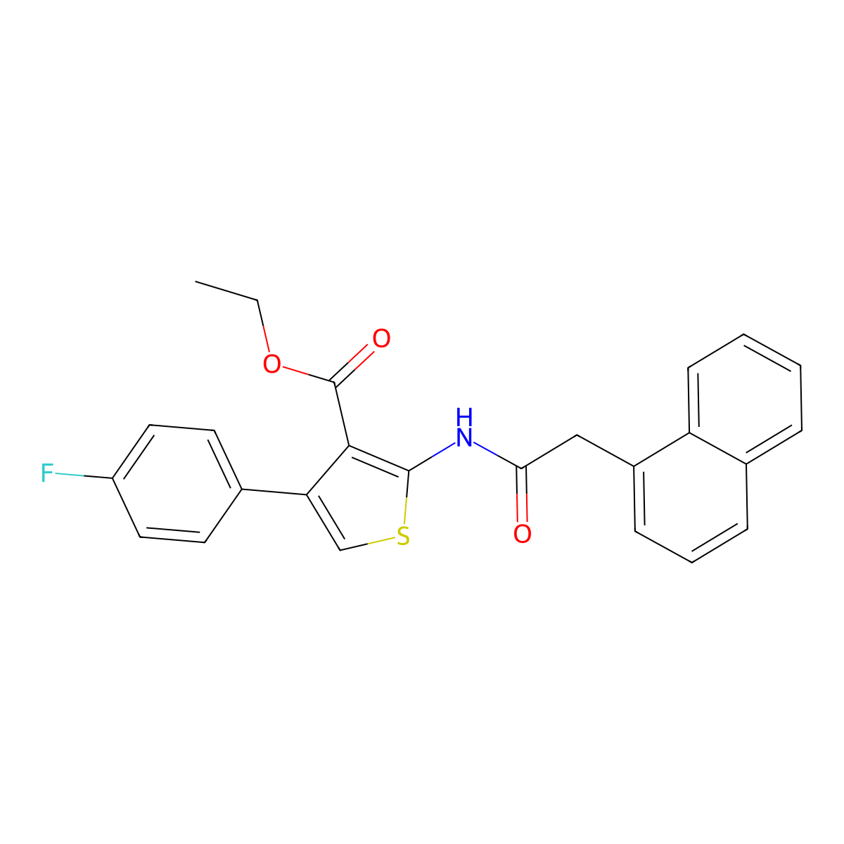 Ethyl 4-(4-fluorophenyl)-2-[2-(naphthalen-1-YL)acetamido]thiophene-3-carboxylate molecular structure, CAS 307343-63-1