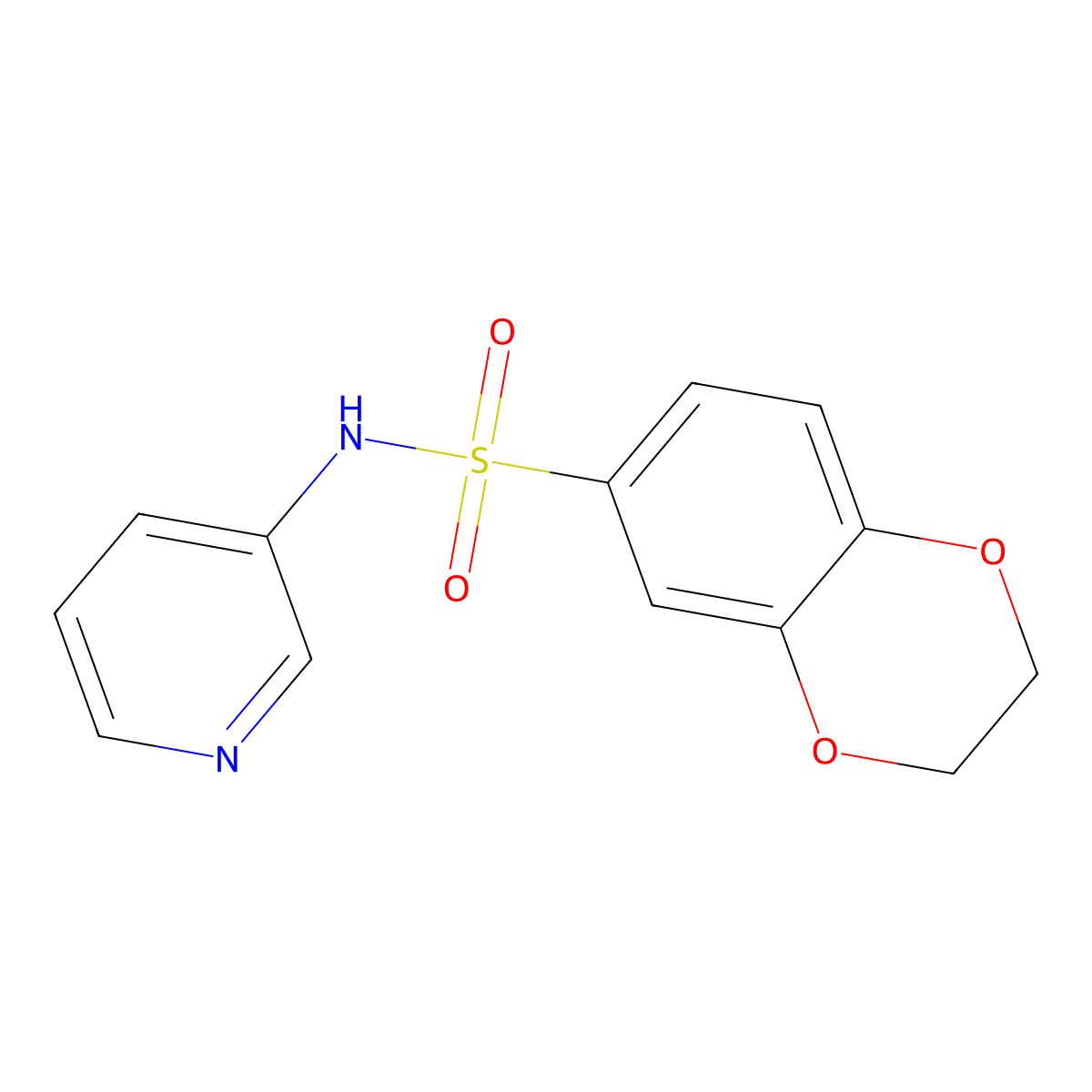 N-(pyridin-3-yl)-2,3-dihydro-1,4-benzodioxine-6-sulfonamide molecular structure, CAS 307343-85-7