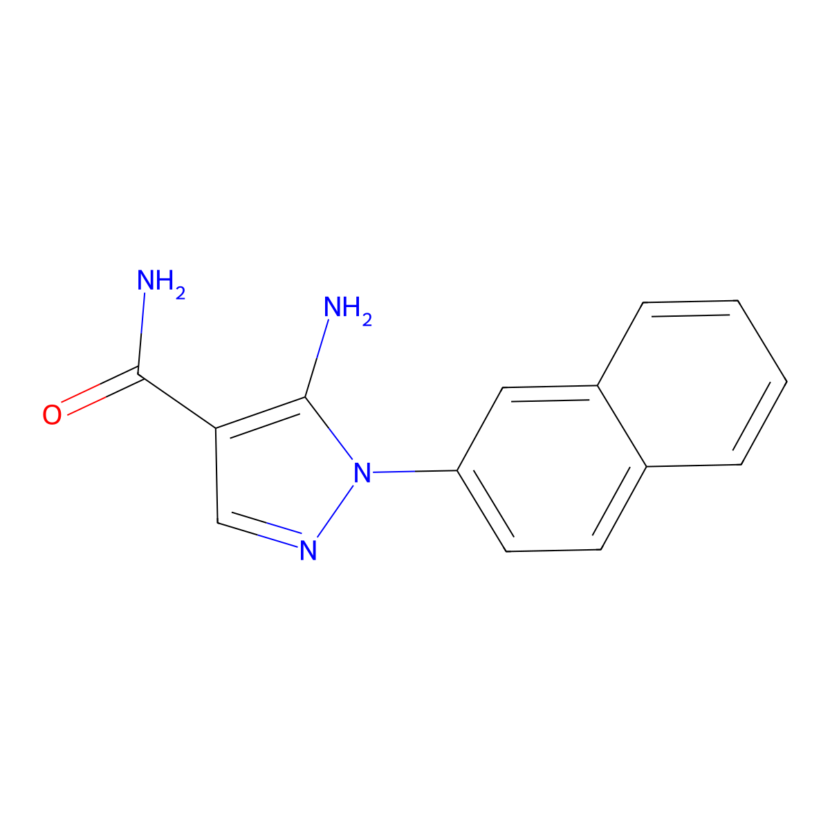 5-Amino-1-(2-naphthyl)-1H-pyrazole-4-carboxamide molecular structure, CAS 307343-86-8