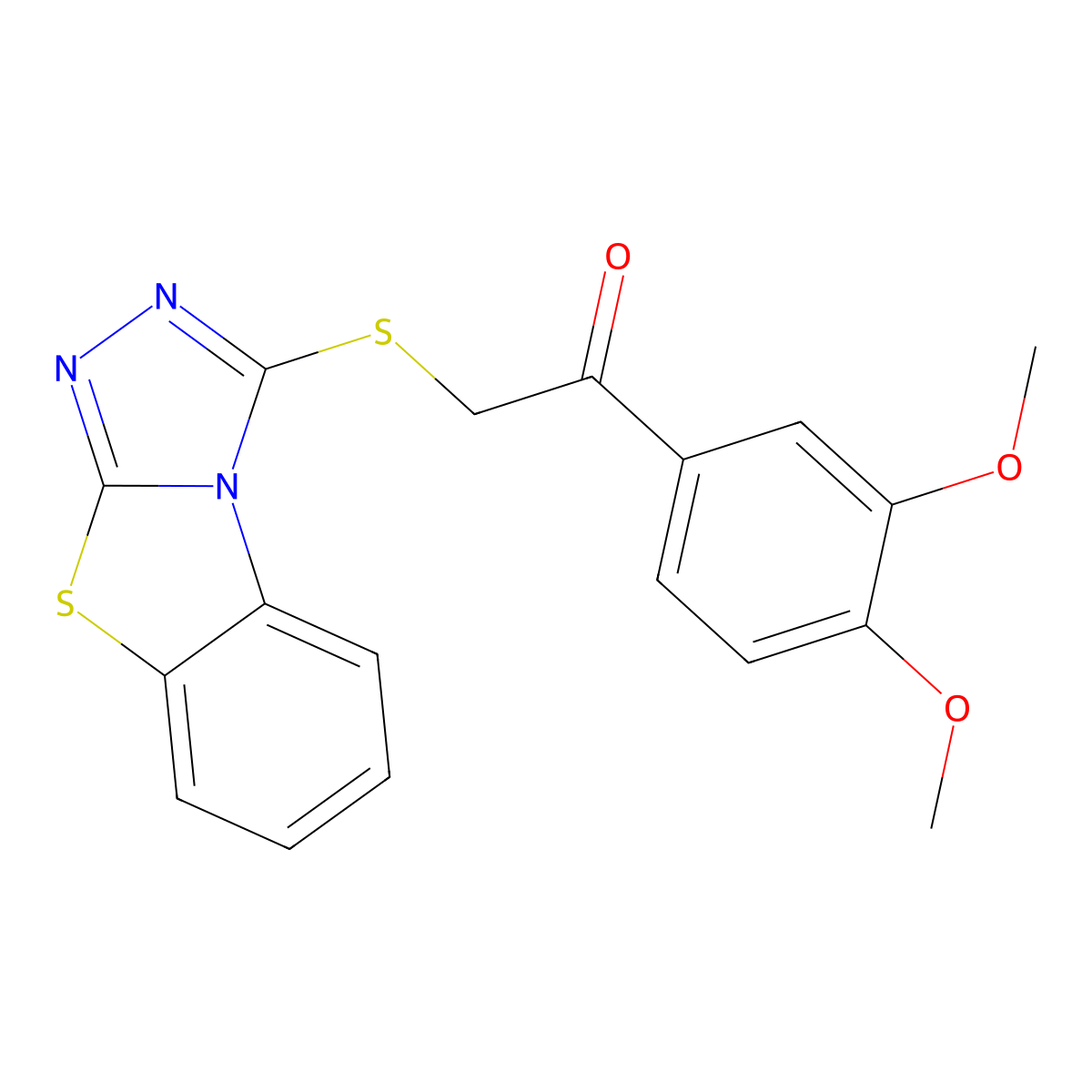 1-(3,4-Dimethoxyphenyl)-2-(1,2,4-triazolo[3,4-b]benzothiazol-3-ylthio)ethanone molecular structure, CAS 307343-87-9