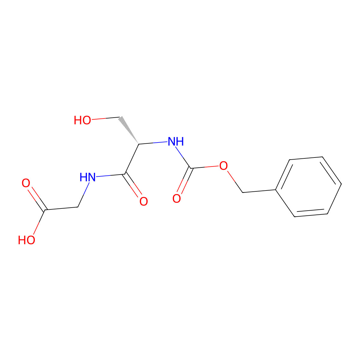 (S)-2-(2-(((Benzyloxy)carbonyl)amino)-3-hydroxypropanamido)acetic acid molecular structure, CAS 30735-20-7