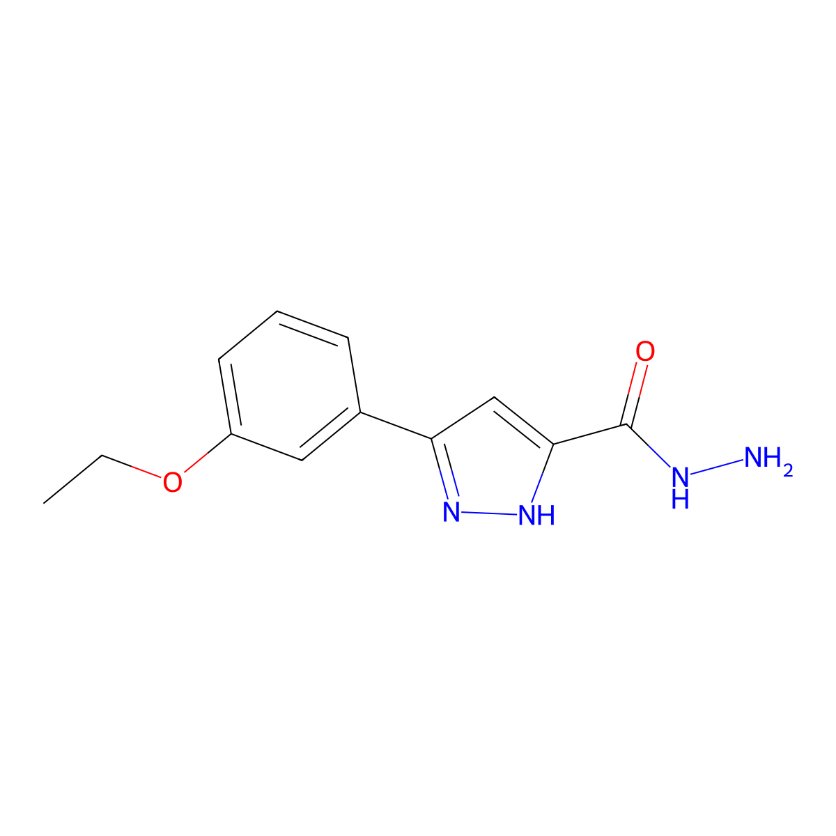 3-(3-ethoxyphenyl)-1H-pyrazole-5-carbohydrazide molecular structure, CAS 307351-07-1