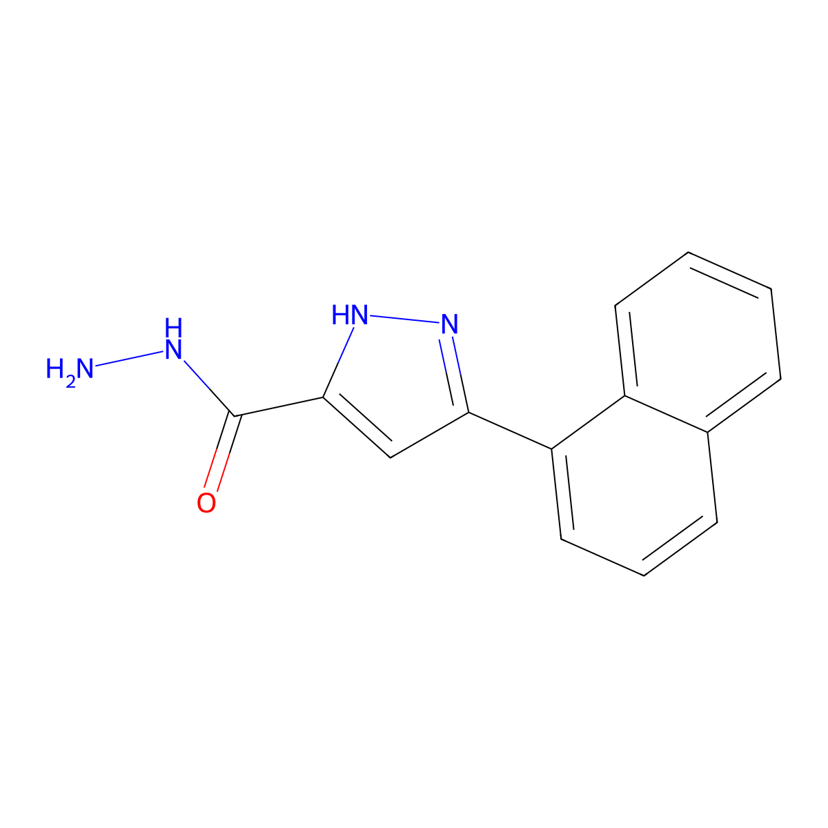 3-(1-naphthyl)-1H-pyrazole-5-carbohydrazide molecular structure, CAS 307351-08-2